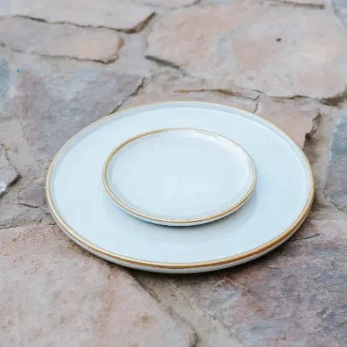 Large Round Serving Plate With Gold Rims